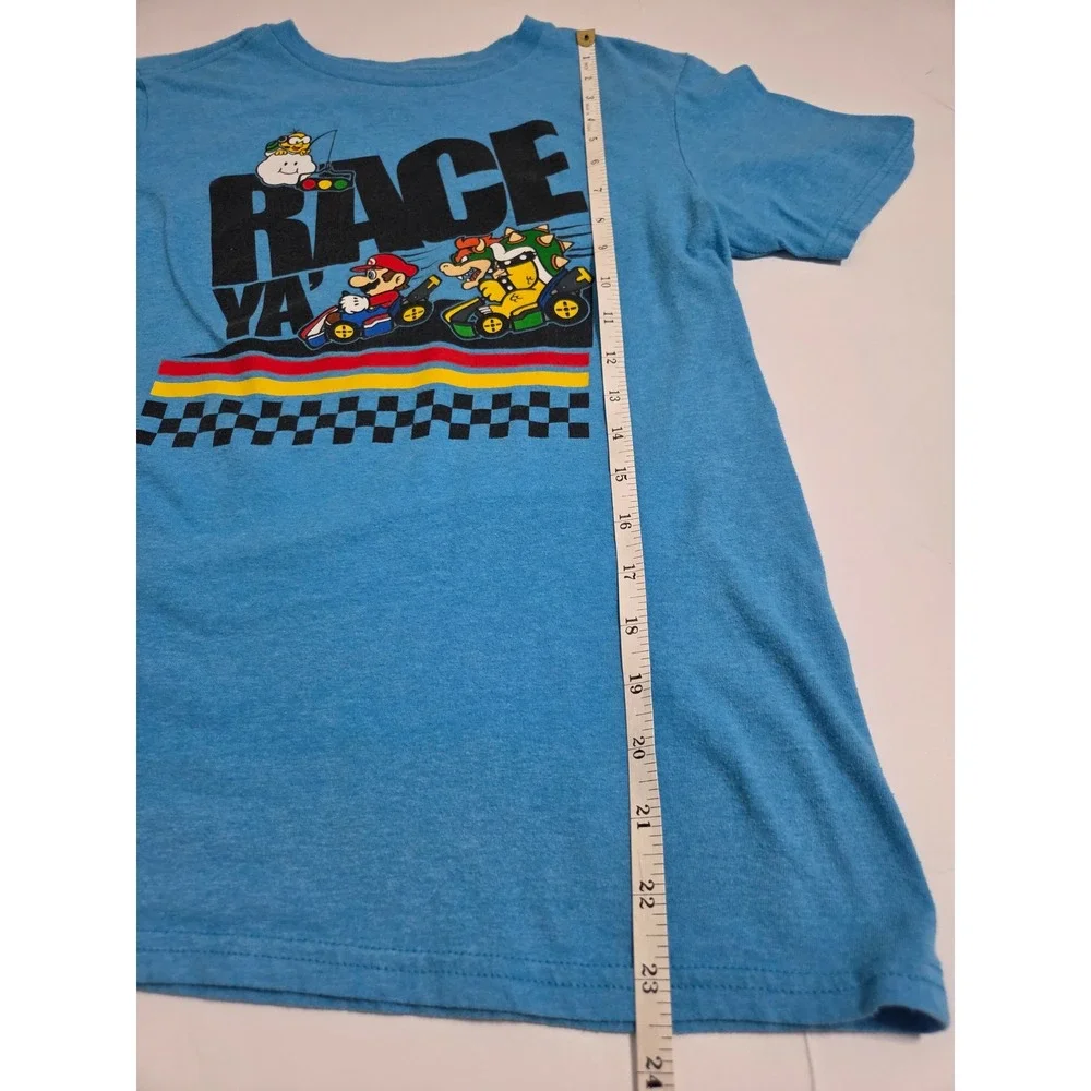 Nintendo Mario Kart Race Ya Boys Blue Graphic short sleeve T-Shirt Kids Large